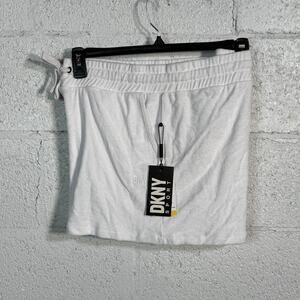 Dkny Sport Women's Terry Cloth Shorts, White Large (XL-1X see description)